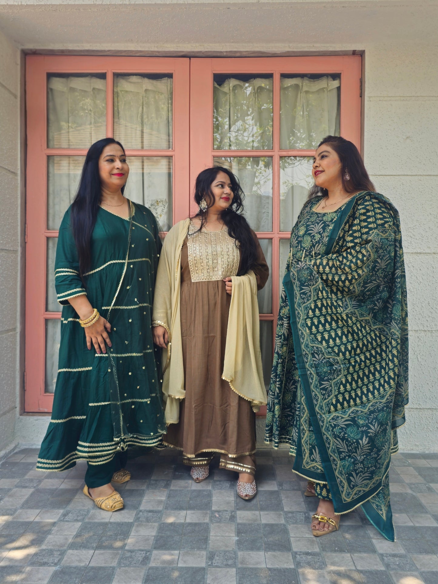Ruhani Brown Zari Yoke Designer Anarkali