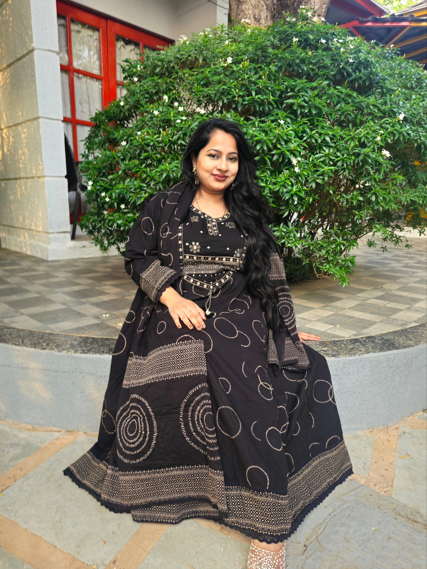 Raas Black Rayon Anarkali