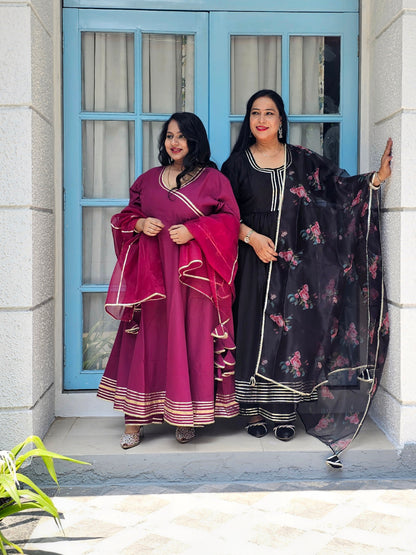 Ruhani Magenta Gota Work Anarkali
