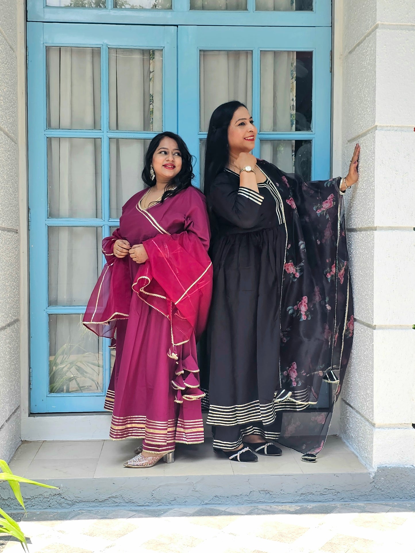Raas Solid Black Gota Work Anarkali