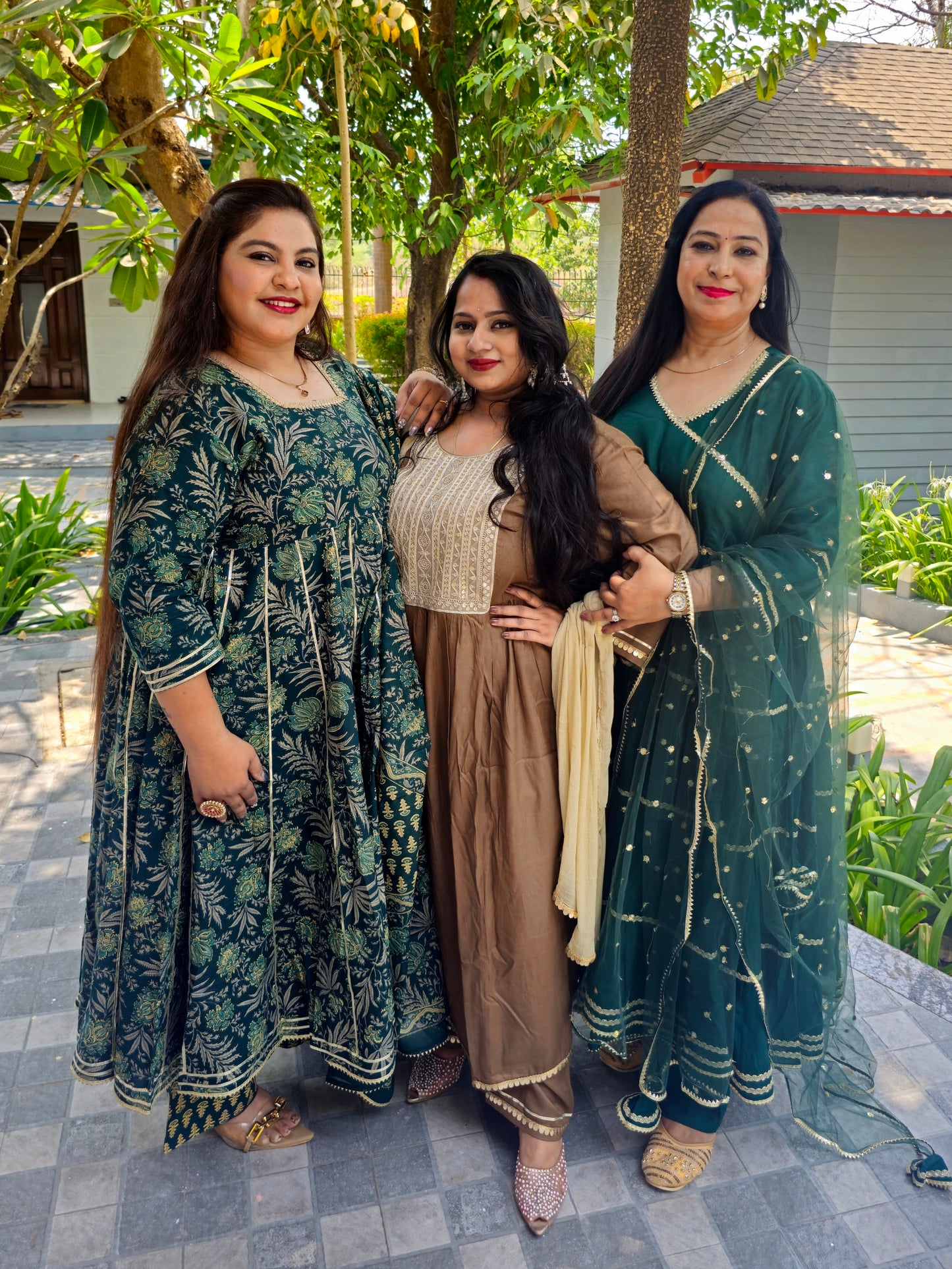 Suhani Emerald Green Cotton Anarkali