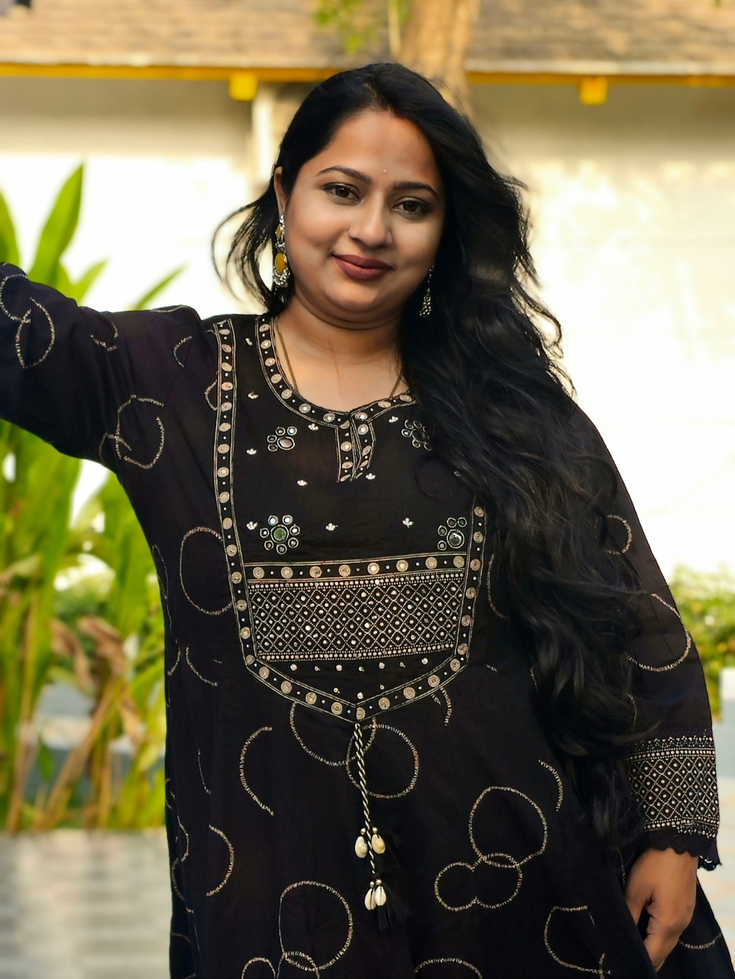Raas Black Rayon Anarkali