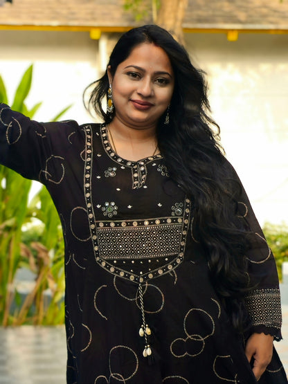 Raas Black Rayon Anarkali