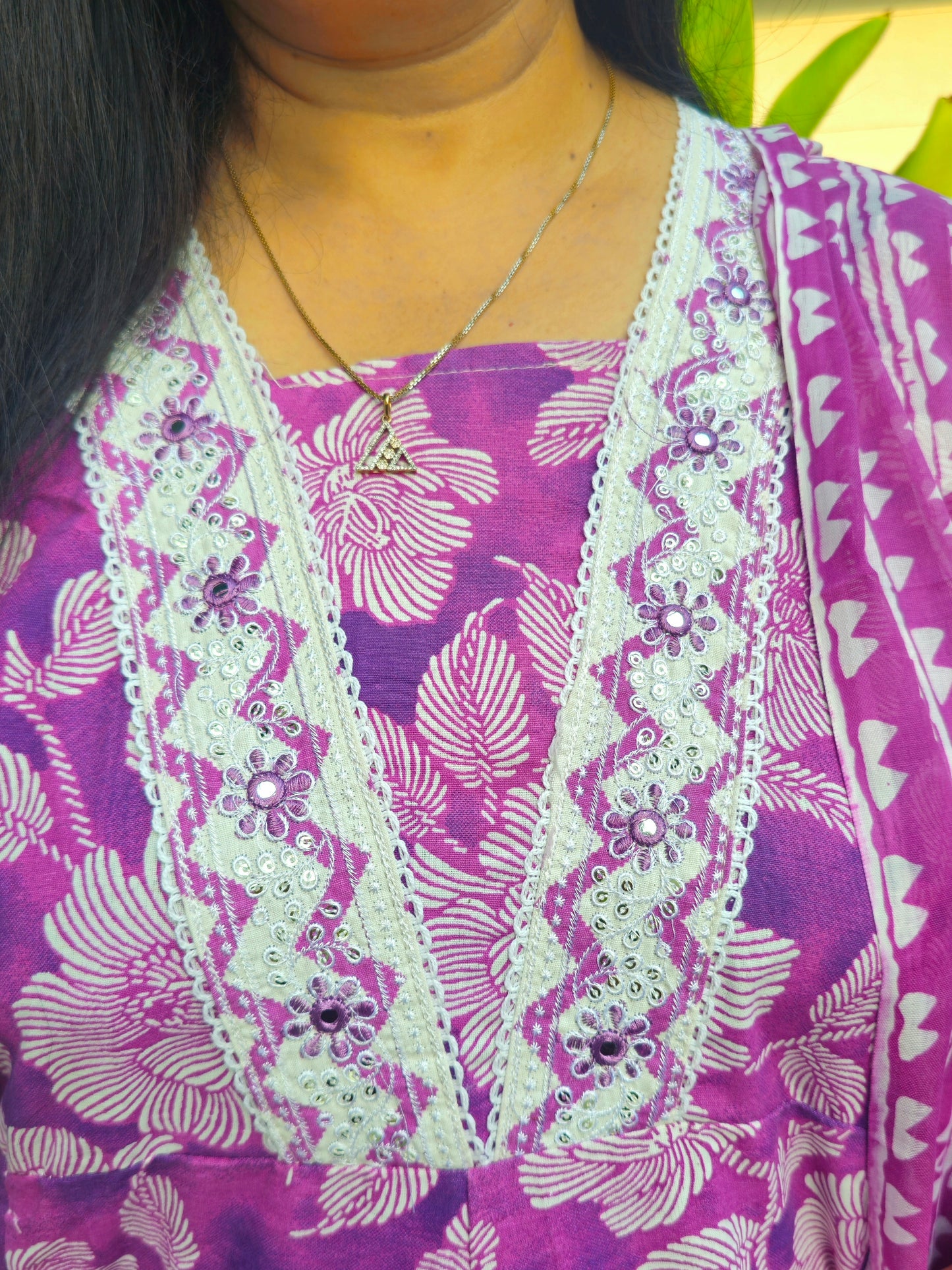 Sukoon Purple Cotton Anarkali