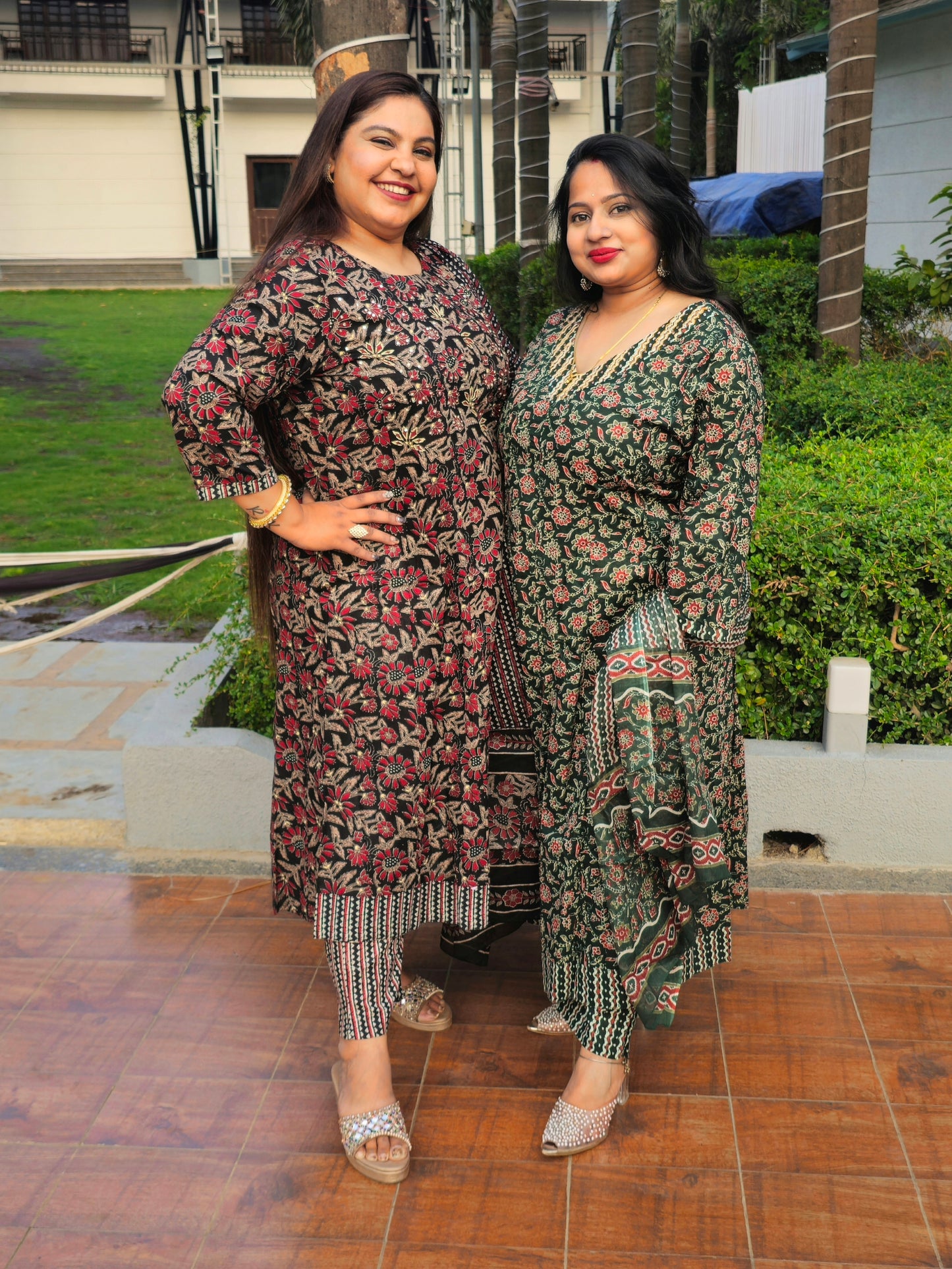 Raas Black Floral Anarkali