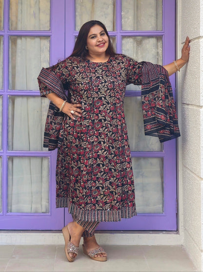 Raas Black Floral Anarkali