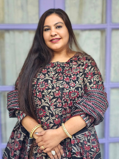 Raas Black Floral Anarkali