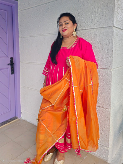 Suhani Hot Pink Cotton Anarkali