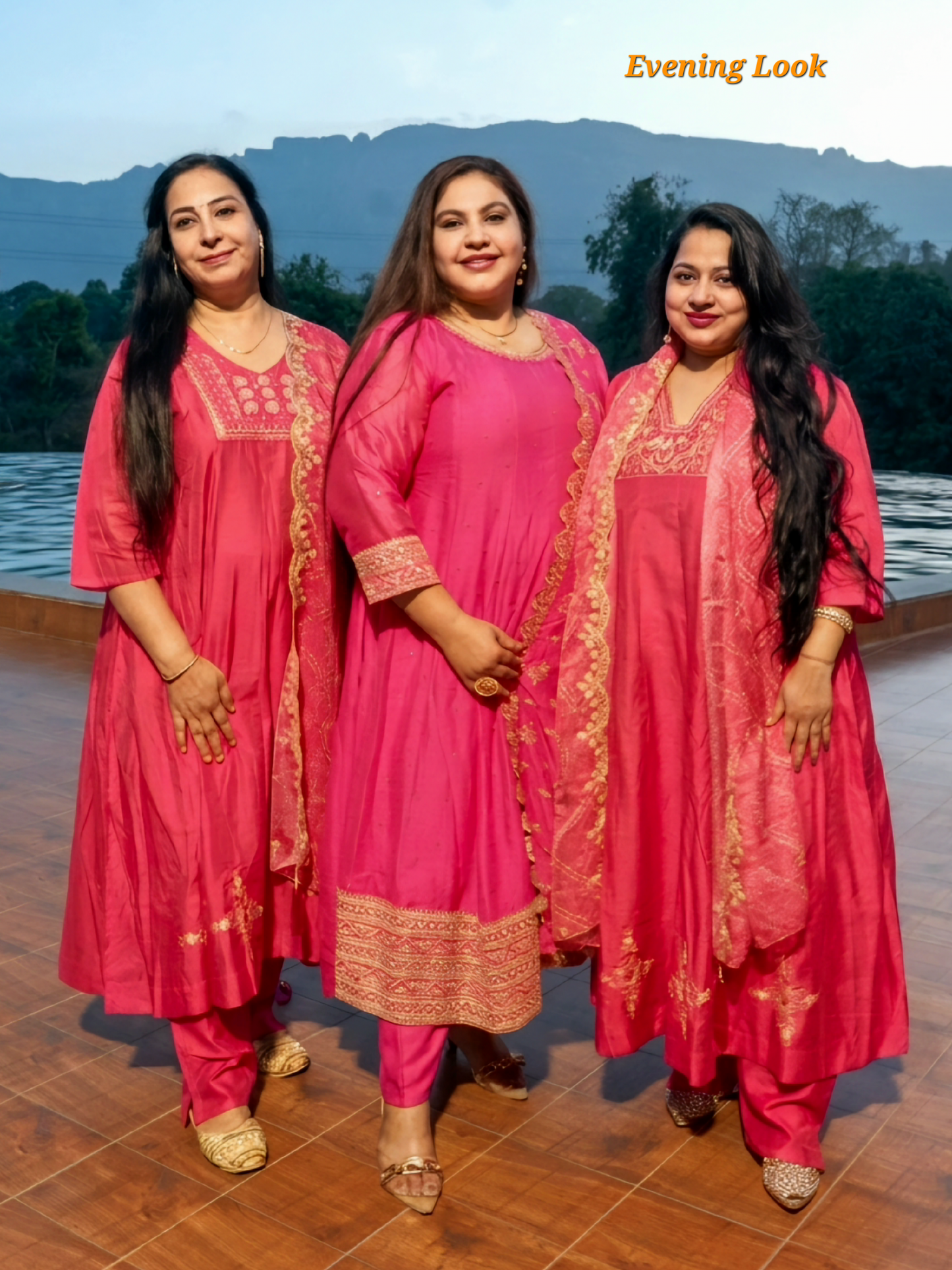 Saanjh Bright Pink Anarkali