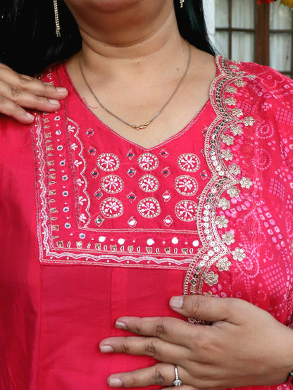 Saanjh Radiant Pink Anarkali