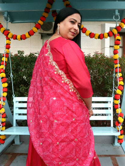 Saanjh Radiant Pink Anarkali