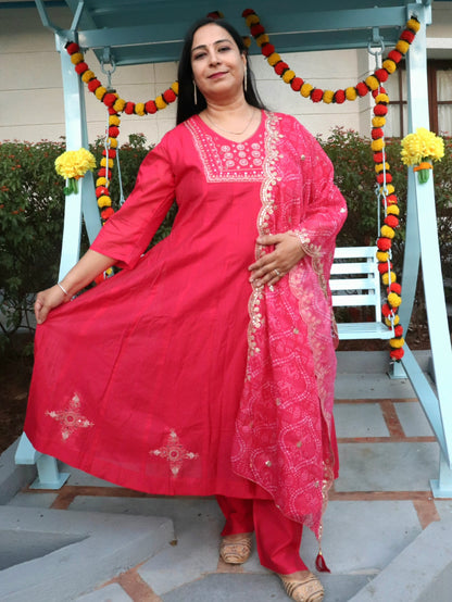 Saanjh Radiant Pink Anarkali