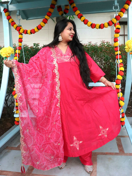 Saanjh Bright Pink Anarkali
