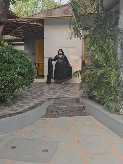 Raas Black Rayon Anarkali