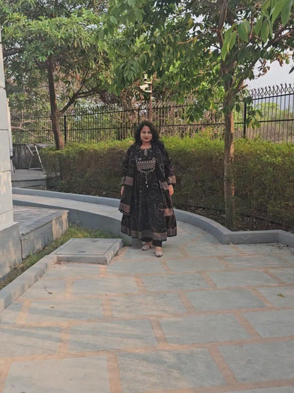 Raas Black Rayon Anarkali