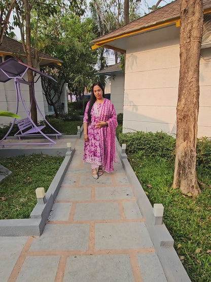 Sukoon Purple Cotton Anarkali