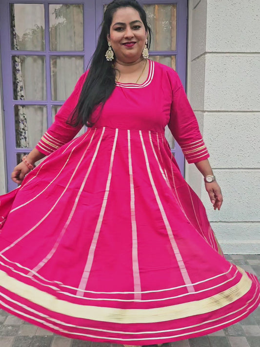 Suhani Hot Pink Cotton Anarkali
